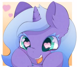 Size: 4000x3500 | Tagged: safe, artist:zokkili, imported from derpibooru, princess luna, alicorn, pony, bust, colored eyelashes, female, filly, foal, happy, heart, heart eyes, open mouth, open smile, simple background, smiling, solo, white background, wingding eyes, woona, younger