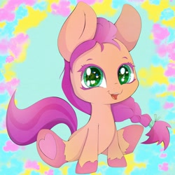 Size: 4096x4096 | Tagged: safe, artist:zokkili, imported from derpibooru, sunny starscout, earth pony, pony, abstract background, cute, g5, heart, heart eyes, my little pony: a new generation, open mouth, solo, sunnybetes, wingding eyes