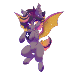 Size: 2000x2000 | Tagged: safe, artist:star-theft, imported from derpibooru, oc, alicorn, bat pony, bat pony alicorn, pony, bat wings, ear fluff, fangs, horn, simple background, solo, tongue out, transparent background, unshorn fetlocks, wings