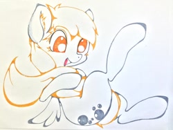 Size: 1024x768 | Tagged: safe, artist:zokkili, imported from derpibooru, derpy hooves, pegasus, pony, sketch, solo, traditional art