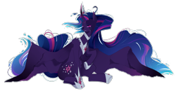 Size: 2500x1296 | Tagged: safe, artist:clefficia, imported from derpibooru, twilight sparkle, alicorn, pony, alternate design, simple background, solo, transparent background, twilight sparkle (alicorn)