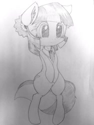 Size: 768x1024 | Tagged: safe, artist:zokkili, imported from derpibooru, coco pommel, earth pony, pony, bipedal, sketch, solo, traditional art