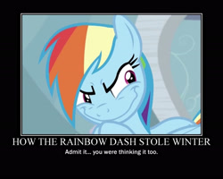 Size: 2998x2398 | Tagged: safe, artist:crossoverprincess, edit, edited screencap, imported from derpibooru, screencap, rainbow dash, pegasus, pony, season 5, tanks for the memories, female, how the grinch stole christmas, mare, motivational poster, rainbow dash is best facemaker, rainbow grinch