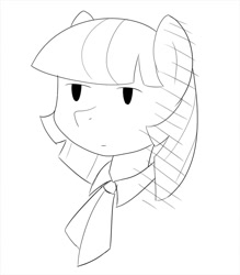 Size: 874x996 | Tagged: safe, artist:zokkili, imported from derpibooru, coco pommel, earth pony, pony, bust, necktie, simple background, solo, white background