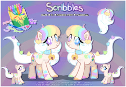 Size: 1280x882 | Tagged: safe, artist:starember, imported from derpibooru, oc, oc:scribbles, pony, augmented, augmented tail, female, reference sheet, solo, tail