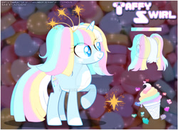Size: 1280x935 | Tagged: safe, artist:starember, imported from derpibooru, oc, oc:taffy swirl, pony, unicorn, female, mare, reference sheet, solo
