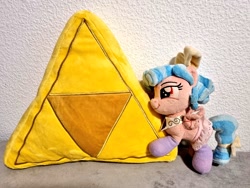 Size: 1024x768 | Tagged: safe, artist:xeto_de, imported from derpibooru, cozy glow, irl, photo, pillow, plushie, solo, triforce