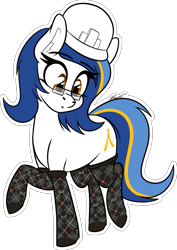Size: 1049x1481 | Tagged: safe, artist:seafooddinner, imported from derpibooru, oc, oc only, oc:ulapone, earth pony, pony, clothes, cute, female, glasses, hard hat, hat, raised hoof, simple background, sock, socks, solo, transparent background