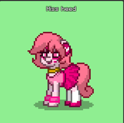 Size: 603x599 | Tagged: safe, imported from derpibooru, pony, pony town, female, green background, miss heed, simple background, solo, villainous