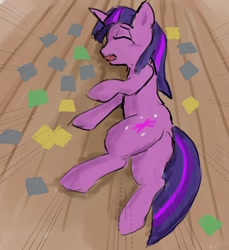 Size: 1204x1316 | Tagged: safe, artist:seidouryu, imported from derpibooru, twilight sparkle, pony, unicorn, butt, lying down, plot, solo, unicorn twilight, wordle