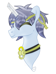 Size: 505x661 | Tagged: safe, artist:pure-blue-heart, imported from derpibooru, oc, oc:crescent blade, original species, pond pony, closed species, eyes closed, simple background, solo, transparent background