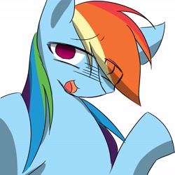 Size: 4096x4096 | Tagged: safe, artist:zemlya, imported from derpibooru, rainbow dash, pegasus, pony, eye clipping through hair, hair over one eye, simple background, solo, white background