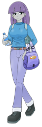 Size: 1007x3025 | Tagged: safe, artist:batipin, imported from derpibooru, part of a set, maud pie, equestria girls, backpack, breasts, busty maud pie, clothes, female, shoes, simple background, solo, transparent background, water bottle