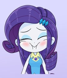 Size: 833x962 | Tagged: safe, artist:batipin, imported from derpibooru, rarity, equestria girls, blushing, cute, eyes closed, female, holding breath, raribetes, solo