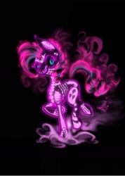 Size: 1170x1644 | Tagged: safe, artist:hauntedtuba, imported from derpibooru, pinkie pie, earth pony, pony, black background, simple background, solo, x-ray