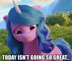 Size: 950x804 | Tagged: safe, edit, edited screencap, editor:mlplover94, imported from derpibooru, screencap, izzy moonbow, pony, unicorn, spoiler:my little pony: a new generation, bronybait, caption, cropped, female, g5, image macro, izzy moodbow, mare, meme, my little pony: a new generation, sad, solo, text