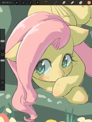 Size: 1536x2048 | Tagged: safe, artist:yanamosuda, imported from derpibooru, fluttershy, pegasus, pony, female, floppy ears, mare, solo