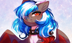 Size: 3509x2100 | Tagged: safe, artist:krissstudios, imported from derpibooru, oc, bat pony, pony, choker, female, mare, solo, spiked choker