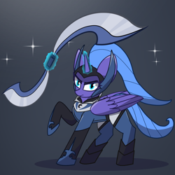 Size: 1080x1080 | Tagged: safe, artist:deltarainrum, imported from derpibooru, princess luna, alicorn, clothes, dota 2, weapon