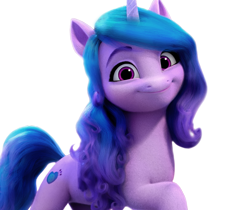 Size: 893x750 | Tagged: safe, edit, edited screencap, imported from derpibooru, screencap, izzy moonbow, pony, unicorn, spoiler:my little pony: a new generation, background removed, cute, g5, izzybetes, looking at you, my little pony: a new generation, official, raised hoof, simple background, smiling, smiling at you, solo, transparent background