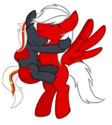 Size: 1760x1968 | Tagged: safe, artist:yulianapie26, imported from derpibooru, oc, oc only, earth pony, pegasus, pony, base used, duo, earth pony oc, female, holding a pony, hug, male, mare, oc x oc, pegasus oc, shipping, simple background, smiling, stallion, white background, wings