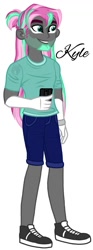 Size: 465x1248 | Tagged: safe, artist:teonnakatztkgs, imported from derpibooru, oc, oc only, equestria girls, beard, clothes, facial hair, male, shoes, shorts, simple background, smiling, solo, white background