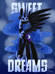 Size: 1200x1600 | Tagged: safe, artist:sunnypaw121, imported from derpibooru, nightmare moon, alicorn, pony, female, helmet, mare, peytral, solo