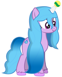 Size: 6471x8000 | Tagged: safe, artist:laszlvfx, imported from derpibooru, izzy moonbow, pony, unicorn, absurd resolution, ball, female, full body, g4, g5, g5 to g4, generation leap, gradient mane, gradient tail, hooves, horn, hornball, izzy's tennis ball, long mane, mare, my little pony: a new generation, show accurate, simple background, smiling, solo, standing, tail, tennis ball, transparent background, unshorn fetlocks, vector