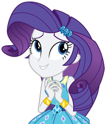 Size: 2638x3075 | Tagged: safe, artist:sketchmcreations, imported from derpibooru, rarity, equestria girls, equestria girls series, holidays unwrapped, spoiler:eqg series (season 2), bracelet, female, hands together, jewelry, o come all ye squashful, rarity peplum dress, simple background, smiling, solo, transparent background, vector