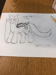 Size: 3024x4032 | Tagged: safe, artist:volk204, imported from derpibooru, oc, bat pony, moonlight bliss, pencil drawing, traditional art