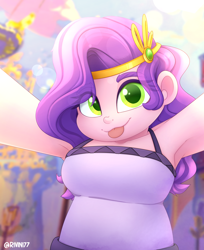 Size: 2200x2700 | Tagged: safe, artist:rivin177, imported from derpibooru, pipp petals, human, equestria girls, :p, adorapipp, breasts, busty pipp petals, chubby, clothes, cute, dress, equestria girls-ified, female, g5, g5 to equestria girls, headband, my little pony: a new generation, pipp is chubby, pipp is short, selfie, shortstack, solo, tongue out, zephyr heights