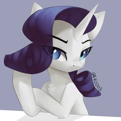 Size: 2000x2000 | Tagged: safe, artist:fv0003, imported from derpibooru, rarity, pony, unicorn, cheek fluff, chest fluff, eye clipping through hair, eyebrows, eyebrows visible through hair, eyelashes, female, high res, horn, looking at you, mare, signature, solo