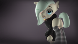 Size: 1920x1080 | Tagged: safe, artist:arrell, imported from derpibooru, oc, oc:arrell, earth pony, pony, 3d, butt, clothes, facing away, hoodie, looking at you, looking back, piercing, plot, smoking, socks, solo, source filmmaker