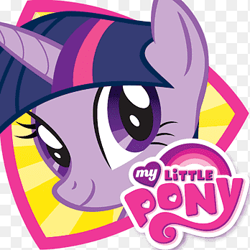 Size: 348x348 | Tagged: safe, imported from derpibooru, twilight sparkle, horn, multicolored hair, my little pony logo, pink hair, pinkfong, png, purple eyes, purple hair, purple skin