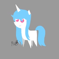 Size: 1280x1280 | Tagged: safe, imported from derpibooru, oc, oc only, pony, unicorn, female, gray background, pointy ponies, side view, simple background, solo