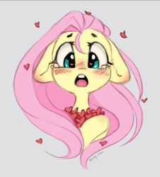 Size: 835x922 | Tagged: safe, artist:melodylibris, fluttershy, pony, blushing, heart, heart eyes, open mouth, simple background, wingding eyes