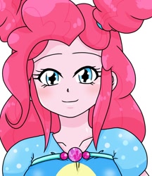 Size: 640x740 | Tagged: safe, artist:batipin, imported from derpibooru, pinkie pie, equestria girls, alternate hairstyle, bust, female, simple background, solo, white background