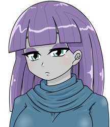 Size: 640x740 | Tagged: safe, artist:batipin, imported from derpibooru, maud pie, equestria girls, bust, female, simple background, solo, white background