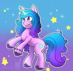 Size: 1400x1356 | Tagged: safe, artist:ikaribunbun, imported from derpibooru, izzy moonbow, pony, unicorn, cute, female, g5, izzybetes, mare, my little pony: a new generation, outline, solo, stars, white outline