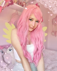 Size: 1080x1350 | Tagged: safe, artist:bunnypinkcess, imported from derpibooru, fluttershy, human, clothes, cosplay, costume, irl, irl human, photo, sleeveless, solo