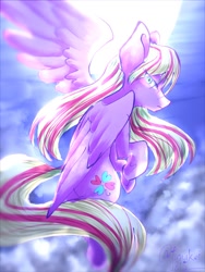 Size: 768x1024 | Tagged: safe, artist:tanukei0815, imported from derpibooru, oc, oc only, oc:milky berry, pegasus, pony, female, looking at you, mare, pegasus oc, solo