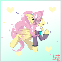 Size: 2000x2000 | Tagged: safe, artist:jubyskylines, imported from derpibooru, fluttershy, pegasus, my little pony: the manga, ear fluff, gradient background, heart, solo