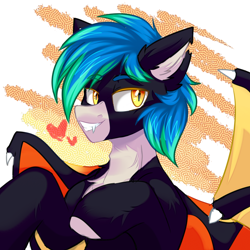 Size: 3000x3000 | Tagged: safe, artist:thieftea, imported from derpibooru, oc, oc only, oc:fran, bat pony, pony, male, solo, stallion