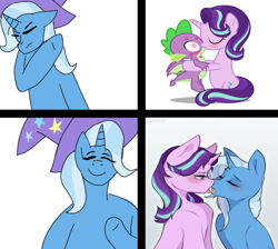 Size: 1024x919 | Tagged: safe, artist:ggashhhhissh, artist:zacatron94, imported from derpibooru, spike, starlight glimmer, trixie, female, hotline bling, lesbian, male, meme, shipping, sparlight, startrix, straight