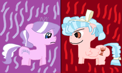 Size: 2156x1288 | Tagged: safe, artist:coltfan97, imported from derpibooru, cozy glow, diamond tiara, earth pony, pegasus, 1000 hours in ms paint, angry, confrontation, cozy glutes, diamond buttiara, looking at each other, looking at someone