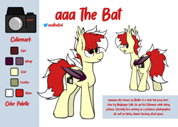 Size: 3000x2152 | Tagged: safe, artist:aaathebap, imported from derpibooru, oc, oc only, oc:aaaaaaaaaaa, bat pony, pony, cutie mark, male, reference sheet, simple background, solo, stallion, tail, two toned mane, two toned tail, white background