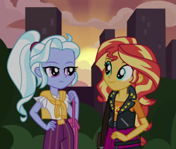Size: 1024x867 | Tagged: safe, artist:emeraldblast63, artist:limedazzle, imported from derpibooru, sugarcoat, sunset shimmer, comic:the tale of two sunsets, equestria girls, story included, sunset