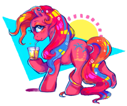 Size: 505x420 | Tagged: safe, artist:fizpup, artist:poniesart, imported from derpibooru, piña colada, earth pony, pony, simple background, solo, white background