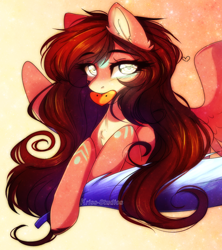Size: 1868x2100 | Tagged: safe, artist:krissstudios, imported from derpibooru, oc, pegasus, pony, female, heart, lying down, mare, mouth hold, prone, solo