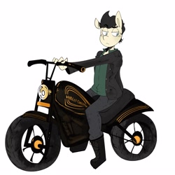 Size: 3000x3000 | Tagged: safe, artist:urbanqhoul, imported from derpibooru, oc, oc only, anthro, harley davidson, motorcycle, simple background, solo, white background